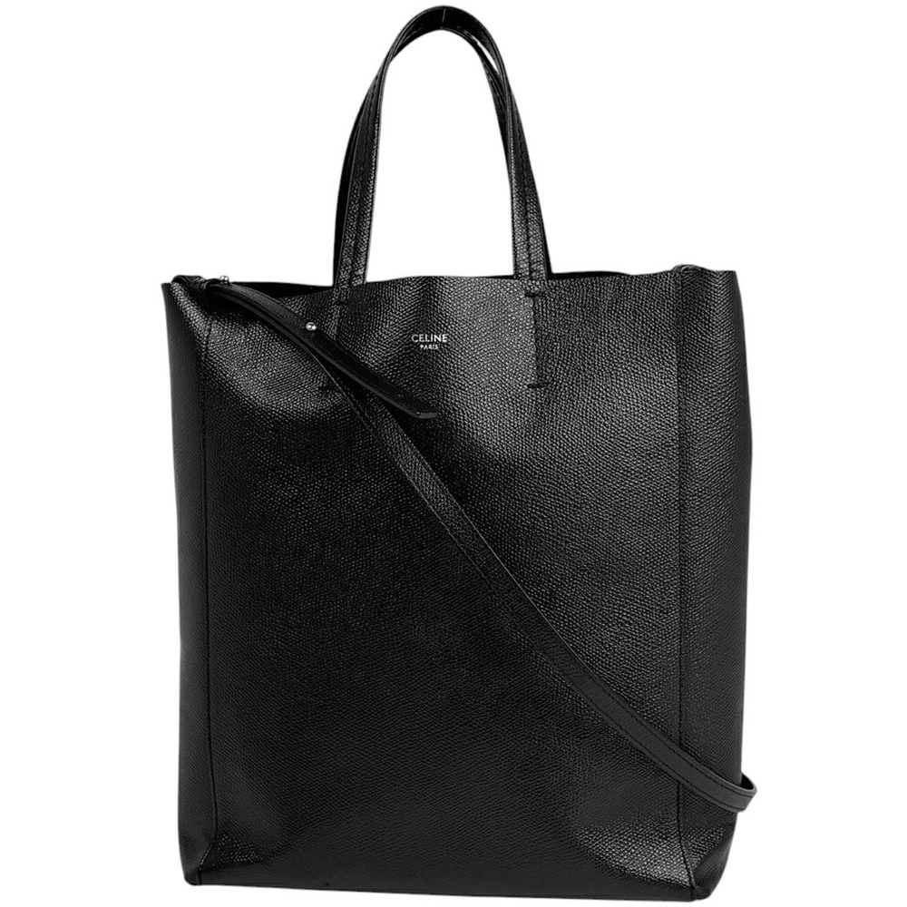 Celine Vertical Cabas Tote Bag Leather Black